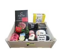 Cesta de Regalo para Desayuno Gourmet con Komvida Frutos Rojos, Paleta de Bellota Ibérica, Mermelada Artesana de Picotas, Bombones de Higo con Chocolate - Corazón Extremeño