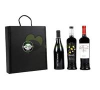 Cesta de Regalo para Empresas con Vino Tinto Viña Puebla Selección, Habla del Silencio, Viña Puebla Crianza - Corazón Extremeño