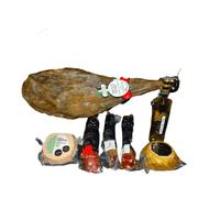 Cesta de Regalo para Empresas Gourmet con Jamón Ibérico de Cebo Campo, Queso de Cabra Acehuche, Caña de Lomo Ibérico, Vino Blanco Habla del Mar - Corazón Extremeño