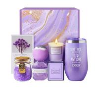 Cesta de regalo para mujeres, set de regalo de baño, juego de tratamiento relajante de spa como regalo de cumpleaños, perfecto para el día de San Valentín, día de la madre y Navidad (morado)