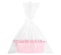 Cesta de regalo vacía, cesta trenzada para regalos con lámina de regalo transparente y lazo de regalo, cesta de almacenamiento para nido de Pascua, cesta vacía para baby shower, boda, Navidad