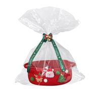 Cesta de regalo vacía, grande de cuerda de algodón para Navidad y boda, cesta de almacenamiento reutilizable, cesta decorativa para regalos, juguetes y aperitivos (30 x 20 x 11 cm)