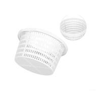 Cesta de repuesto para skimmer de piscina de 18 cm, construcción ABS para piscina, filtro de suelo, trampa de hojas, configuración simple, color blanco (1 unidad)