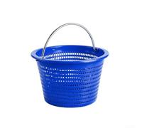 Cesta de repuesto para skimmer Hayward SP1070 con mango de acero inoxidable, recogedor de desechos para piscinas enterradas, color blanco, grande (azul grande)