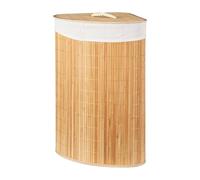 Cesta de Ropa de Bambú con forma de esquina en color Natural 35x35x60cm