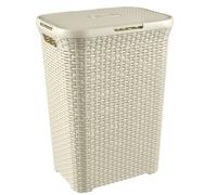 Curver Baúl para la colada Hamper Style con tapa 60L, 45x34x62 cm, Blanco