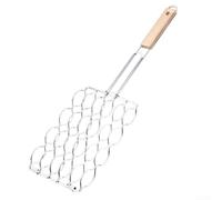 Cesta de salchichas para parrilla al aire libre, soporte de hierro para cocinar barbacoa, fácil de limpiar para comidas deliciosas y sabrosas