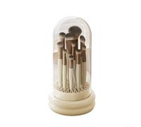 Cesta de secado de brochas de maquillaje y caja de almacenamiento para una limpieza y secado convenientes, adecuado para brochas de maquillaje y esponjas de belleza de varios tamaños (blanco)