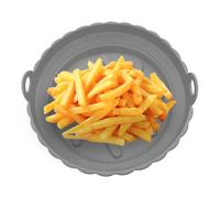 Cesta de silicona para freidora sin, bandeja reutilizable para hornear en el horno, accesorio de calidad alimentaria para freír y preparar el cultivo