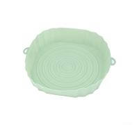 Cesta de silicona reutilizable antiadherente para uso en horno freidora de aire con mango diseño grueso resiste la deformación con el tiempo mantiene la integridad (verde)