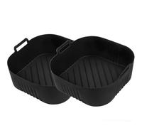 Cesta De Silicona XXL De 23cm For Freidora De Aire, Compatible Con Ninja,180,Compatible Con Philips,Series 2000, Accesorios For Freidora De Aire De 6,2l(2PCS black)