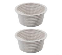 Cesta de skimmer de piscina P06436, filtro de filtro de 16 x 12 x 7 cm para pared de acero sobre el suelo, trampa de escombros de hojas, accesorio limpiador de red de repuesto (2 piezas)