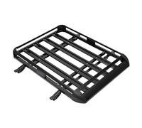 Cesta de techo universal para coche, portaequipajes de aluminio, hasta 68 kg, portaequipajes para techo de coche, 127 x 97 cm, cesta para equipaje con barras, portaequipajes ligero negro