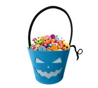 Cesta de truco o trato: los de Halloween brillan en las bolsas de caramelo oscuro | Bolsas fluorescentes de fieltro luminoso | Saco reutilizable con un diseño divertido y espeluznante | Canasta