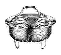 Cesta de vapor - Cesta de vapor de acero inoxidable, vaporizador | Bandeja de vapor para verduras con mango y pie de base, cesta de vapor para olla a presión