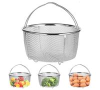 Cesta de Vapor de Acero Inoxidable, 304 Cesta de Vapor Acero Inoxidable, Cesta para Cocinar al Vapor Vegetales, Cesto Accesorio para Coccióncon Mango para Verduras, Pescado, Huevos(20CM)
