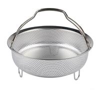 Cesta de vapor de acero inoxidable 304 para olla arrocera, bandeja de vapor de varios tamaños con agujero denso con mango desmontable, diseño apilable escalonado, separación de agua y arroz (grande)