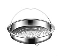 Cesta de vapor de acero inoxidable con asa, ollas y cocinas, escurridor de rejilla de metal 304 para cocinar al vapor, verduras, albóndigas de mariscos, calor uniforme (L)