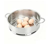 Cesta de vapor de acero inoxidable con asas dobles, cesta de vapor para bollos de cocina, rollo de fideos de arroz vegetariano, 7,6x2,6 pulgadas (Plata)