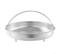 Cesta de vapor de acero inoxidable de alta calidad, soporte ajustable para vaporizador de verduras con agarre, estante para cocinar al vapor 24,5 cm (24,5 cm)