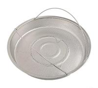 Cesta de vapor de acero inoxidable de alta calidad, soporte ajustable para vaporizador de verduras con agarre, estante para cocinar al vapor de alimentos de 24,5 cm