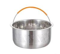 Cesta de vapor de acero inoxidable resistente, diseñada para cocinar rápida y fácilmente verduras y más (21,5 cm de corto)