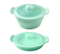 Cesta de vapor de silicona para microondas, bandeja plegable de vapor para verduras para cocinar saludable y baja en grasa, apta para lavavajillas, silicona de grado alimenticio, recalienta las sobras