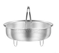 Cesta de vapor de verduras de acero inoxidable 304 con asa, inserto de vapor de alimentos expandible para ollas, ollas arroceras y ollas a presión, tamaños de 12 cm a 24 cm (24 cm)