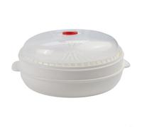 Cesta de vapor de verduras para horno microondas, olla de vapor plegable de 2 niveles o 1 nivel con tapa, plástico de grado alimenticio, se adapta a la mayoría de microondas de encimera (nivel único)