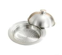 Cesta de vapor expandible de acero 304, rejilla plegable para woks, ollas de guiso, mariscos, 27,5 cm, color plateado