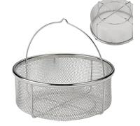 Cesta de vapor para olla, cesta de drenaje grande de acero inoxidable, vaporizador plegable con mango 304, herramienta de lavado de arroz antioxidante, cesta de filtro portátil de gran capacidad para