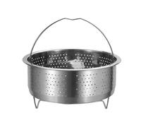 Cesta de vapor redonda de acero inoxidable con mango para cocinar al vapor, bandeja de cocción al vapor, arroz y fruta, fácil de limpiar