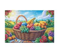 Cesta de Verduras y Frutas de la Cosecha Rompecabezas 1000 Piezas Cartón para Principiantes Desconectar Rutina Ejercicio Mental Relajante Actividad Tiempo Libre Regalo Cumpleaños 1000 PCS