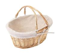 Cesta decorativa de mimbre tejida multiusos para bodas, picnics y organización del hogar