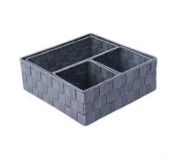 Cesta decorativa de nailon tejida a mano para cartas, papeleo y artículos cotidianos (gris)