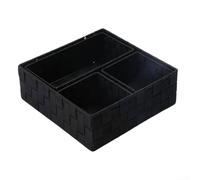 Cesta decorativa de nailon tejida a mano para cartas, papeleo y artículos cotidianos (negro)