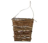 Cesta decorativa de ratán hecha a mano con alambre, perfecta para montar en la pared y mostrar arreglos florales o almacenar objetos pequeños de manera eficaz