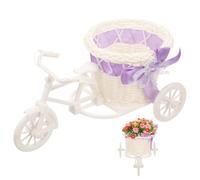 Cesta Decorativa de Triciclo para Bodas y Fiestas, Blanco | Plástico Reutilizable, Centro de Mesa Elegante, para Caramelos Envueltos y Flores Secas, Foto Backdrop