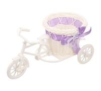 Cesta Decorativa Forma de Triciclo para Mesa Centro de Fiesta | Plástico Blanco, Estilo Elegante Reutilizable, para Fotógrafos, , Macetas Pequeñas y Caramelos Envueltos