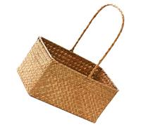 Cesta Decorativa Portátil de Totora Asa para Bodas y Flores