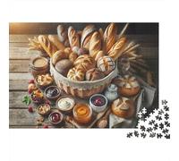 Cesta del sorteo de Pan Rompecabezas 1000 Piezas Arte de la Comida de Pan Cartón para Adultos Reunión Amigos para Decorar Mejor Regalo Oferta Precio Económico 38x26cm/1000pcs