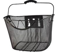 Cesta delantera con clips de acero malla XXL negra 350x250x250mm (fijación en m