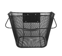 Cesta delantera de acero con diseño de panal de abeja Newton negro con clips de