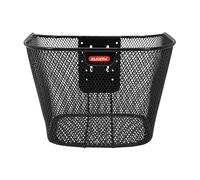 Cesta delantera de acero con diseño de panal Klickfix 16L negro con placa fija