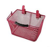 Cesta delantera de bicicleta de hierro resistente para niños, diseño práctico para jóvenes jinetes (rosa)