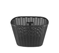Cesta delantera para bicicleta, cesta porta objetos, de plástico, estilo mimbre, universal (negro)