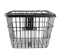 Cesta delantera para bicicleta, universal, a prueba de herrumbre, fuerte soporte de carga, gran espacio, alambre de hierro metálico, cesta para bicicleta eléctrica para viajes en