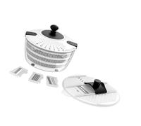 Cesta deshidratadora de ensalada, secadora manual, contenedor transparente de 4 L, eficiente, extractor de agua vegetal de dos capas con mango de mano