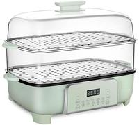 Cesta eléctrica for cocinar al vapor, olla arrocera con ciclo de vapor de 360°, diseño desmontable de 3 niveles, cita de 12 horas, conservación del calor durante 12 horas, fácil de limpiar.