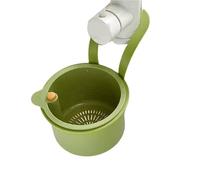 Cesta escurridora colgante for fregadero de cocina creativa con tapa inferior desmontable y abatible. Filtro basura desagüe rápido rejilla limpieza Para drenar el agua rápidamente(Green)